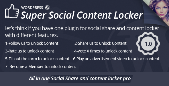 Tremendous Social Content material Locker (Social Networking)