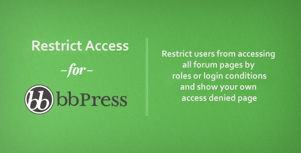 bbPress Get admission to – Restrict Discussion board Get admission to (Boards)