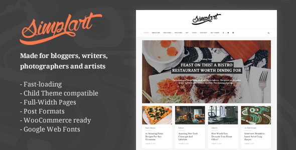 Simplart – Responsive WordPress Blogging Theme (Weblog / Journal)