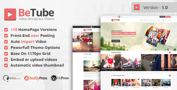 Betube Video WordPress Theme (Weblog / Journal)