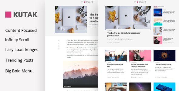 Kutak – Creative Blog & Minimal Magazine WordPress Theme (Blog / Magazine)